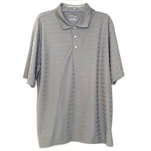 PGA Tour gray striped button down polo